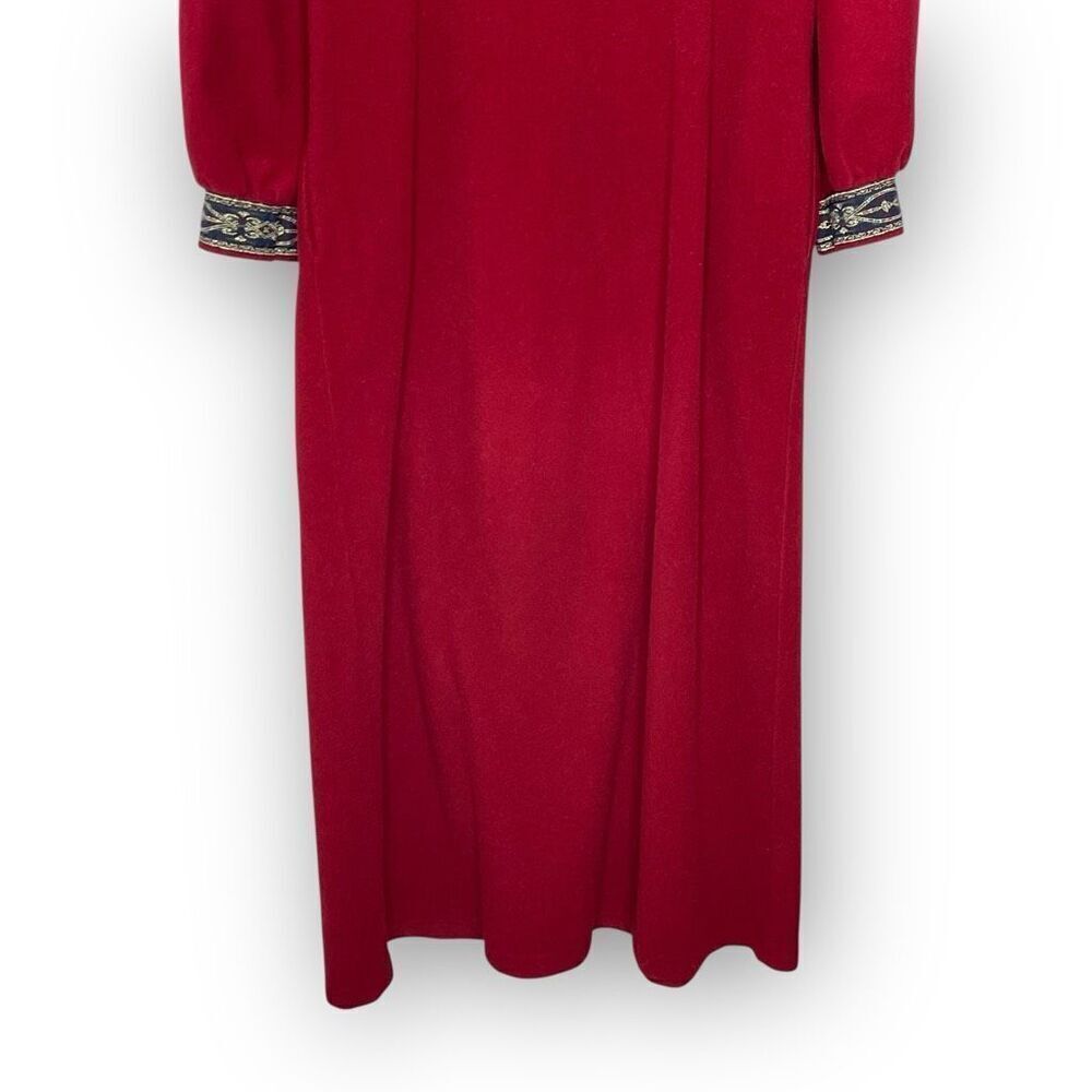 Vintage Vanity Fair Robe Red Velour Zip Up Long Sleeve Women’s Size Medium - Picture 8 of 14